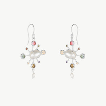 Celestial Kaleidoscope Baroque Pearl Gold Earrings, 8 of 12