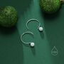 Sterling Silver White Opal Bead Dangle Earrings, thumbnail 6 of 10