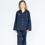 Personalised Girl's Christmas Embroidered Multi Star Cotton Pyjamas, thumbnail 3 of 5