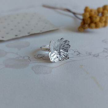 Sterling Silver Hydrangea Flower Ring, 4 of 9