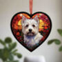 West Highland Terrier Stained Glass Effect Heart Suncatcher, thumbnail 3 of 5