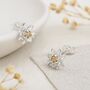 Sterling Silver July Birth Flower Lotus Water Lily Stud Earrings, thumbnail 3 of 4