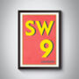 Sw9 Stockwell, London Postcode Typography Print, thumbnail 8 of 8