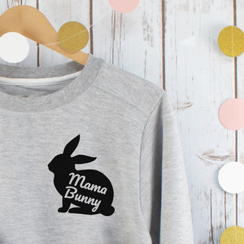 Mother And Baby Matching Easter Bunny Sweatshirt Set, 3 of 8