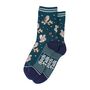 Barn Owls Women's Bamboo Socks Green, thumbnail 2 of 5