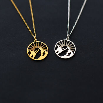 Sunset And Mountain Necklace, Sterling Silver, 10 of 12