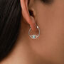 Aqua Green Opal Eye Hoop Earrings In Sterling Silver, thumbnail 1 of 11