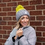 Ladies Personalised Initial Knitted Bobble Hat, thumbnail 4 of 11