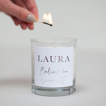 Mindfulness 'Believe In Yourself' Personalised Candle, 3 of 6