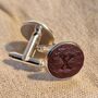 Personalized Handmade Leather Letter Cufflinks, thumbnail 2 of 6