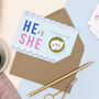 He Or She Baby Gender Announcement Scratch Card, thumbnail 1 of 5