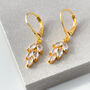 Vintage Style Crystal Leaf Drop Earrings, thumbnail 1 of 6
