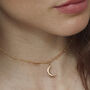 Moon Choker Necklace In Silver Or Gold Vermeil, thumbnail 1 of 5