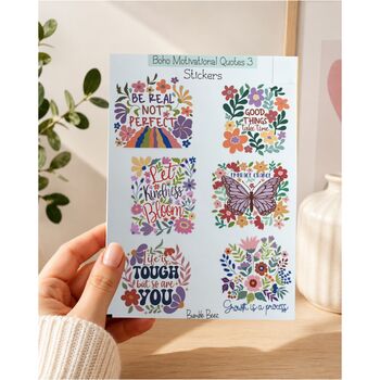 Boho Motivational Floral Sticker Sheet Set, 2 of 2