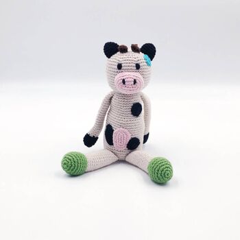 Handmade Cow Rattle Fair Trade Toy, 3 of 5