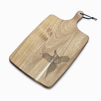 Personalised Pheasant Engraved Acacia Serving Board, 2 of 2