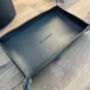 Personalised Rectangle Racing Green Leather Desk Tray, thumbnail 11 of 12