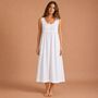 Women's White Cotton Nightdress Embroidered Sleeveless Pink Lizzie, thumbnail 3 of 5