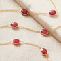 Ruby Pebble Gold Plated Silver Long Chain Necklace, thumbnail 1 of 11