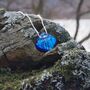 Blue Fused Glass Pendant Necklace, thumbnail 6 of 10