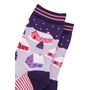 Winter Ski Village Christmas Bamboo Socks Women's Lilac, thumbnail 2 of 4
