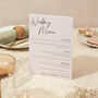 Wedding Menu Sign A4 Sturdy Modern Minimal Script, thumbnail 1 of 5