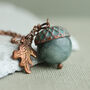 Storm Blue Jade Acorn Earrings, thumbnail 8 of 12