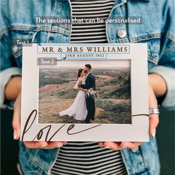 Personalised Wedding Picture Frame Mr And Mrs Gift, 4 of 11