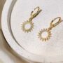 Delicate Gold Solstace Sun Charm Earrings, thumbnail 3 of 6