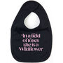 In A Field Of Roses She Is A Wildflower Slogan Baby Bib, thumbnail 2 of 2