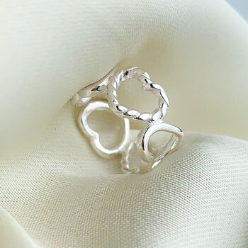 Sterling Silver Heart Link Ear Cuff, 3 of 5