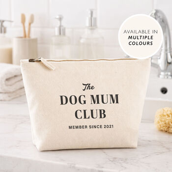 Dog Mum Gift 100% Cotton Premium Personalised Makeup Travel Bag Birthday Gift Idea, 2 of 8