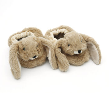 Brown Bunny Baby Slippers, Personalised, 7 of 7