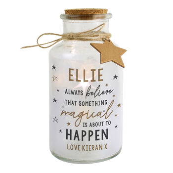 Magical Things Happen LED Personalised Glass Jar, 3 of 4