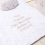Personalised Unisex White Luxury Baby Cable Blanket, thumbnail 11 of 12