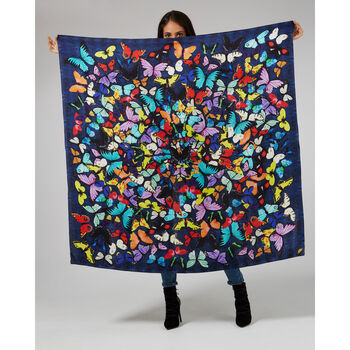 Lepidoptera Butterfly Print Silk Scarf, 7 of 11