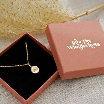 Gold Sunburst Birthstone Boho Necklace, 3 of 6