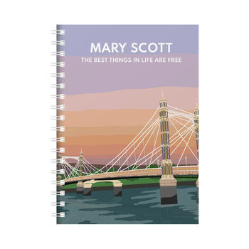 Personalised Albert Bridge London Diary And Notebook, 2 of 10