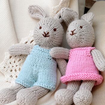 Personalised Hand Knitted Bunny Rabbit, 2 of 2