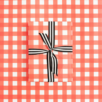 Luxury Gingham Wrap, Red And White, 2 of 4
