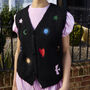 Astrology Embroidered Knit Sleeveless Vest, thumbnail 3 of 10