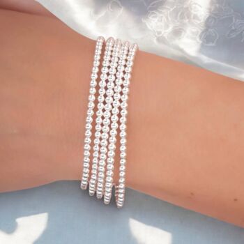 Sterling Silver Beaded Stacking Bracelets, 2 of 9