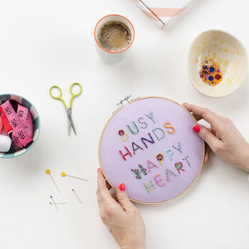 Busy Hands Happy Heart Embroidery Hoop Kit, 5 of 6