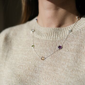 Chennai Sterling Silver And Multi Gemstone Necklace, 2 of 9