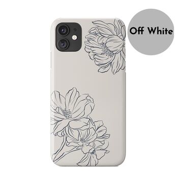 Line Art Peonies Phone Case, More Colours, 2 of 3