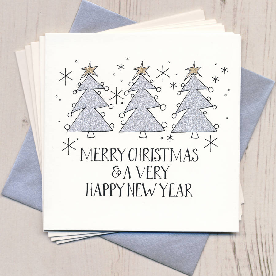 Pack Of Five Handmade Sparkly Christmas Cards By Eggbert & Daisy ...