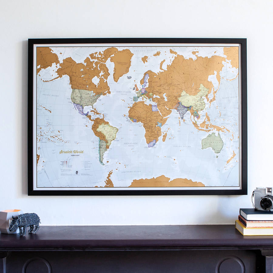 map of the world framed Scratch The World Framed By Maps International map of the world framed