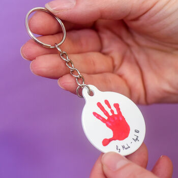 Child's Handprint Personalised Keyring For Father's Day, 4 of 8