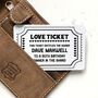 Personalised Love Ticket Metal Wallet Card, thumbnail 2 of 7