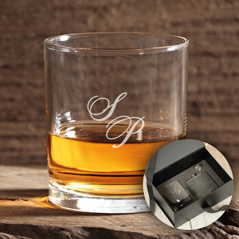 Personalised Script Initials Two Tone Hip Flask, 8 of 8